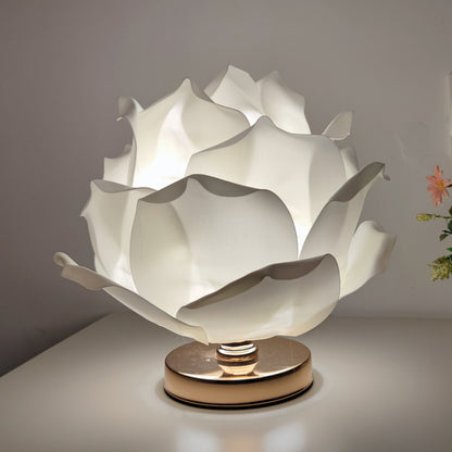 Creative Large Rose Flower Lamp Lotus Lamp for Girl's Bedroom, Romantic Atmosphere Wedding Decoration Bedside Table Lamp